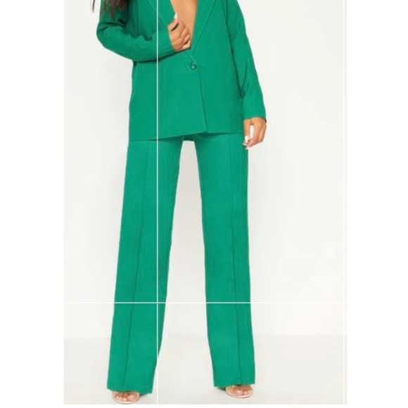 Green High Waisted Straight Leg Pants Size 6 - Picture 2 of 5